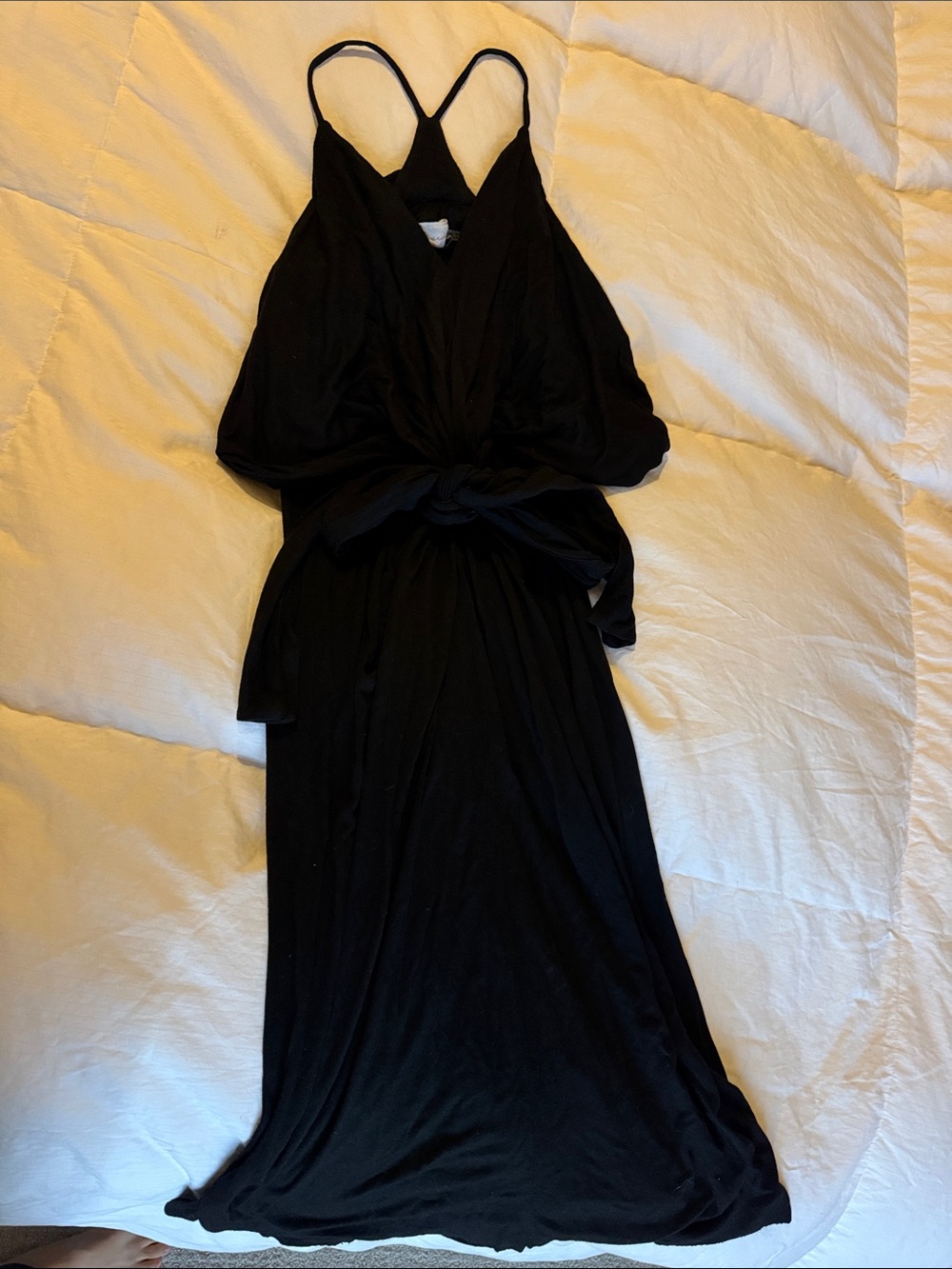 Mustard Seed Women’s Black Midi Dress with Knot Front